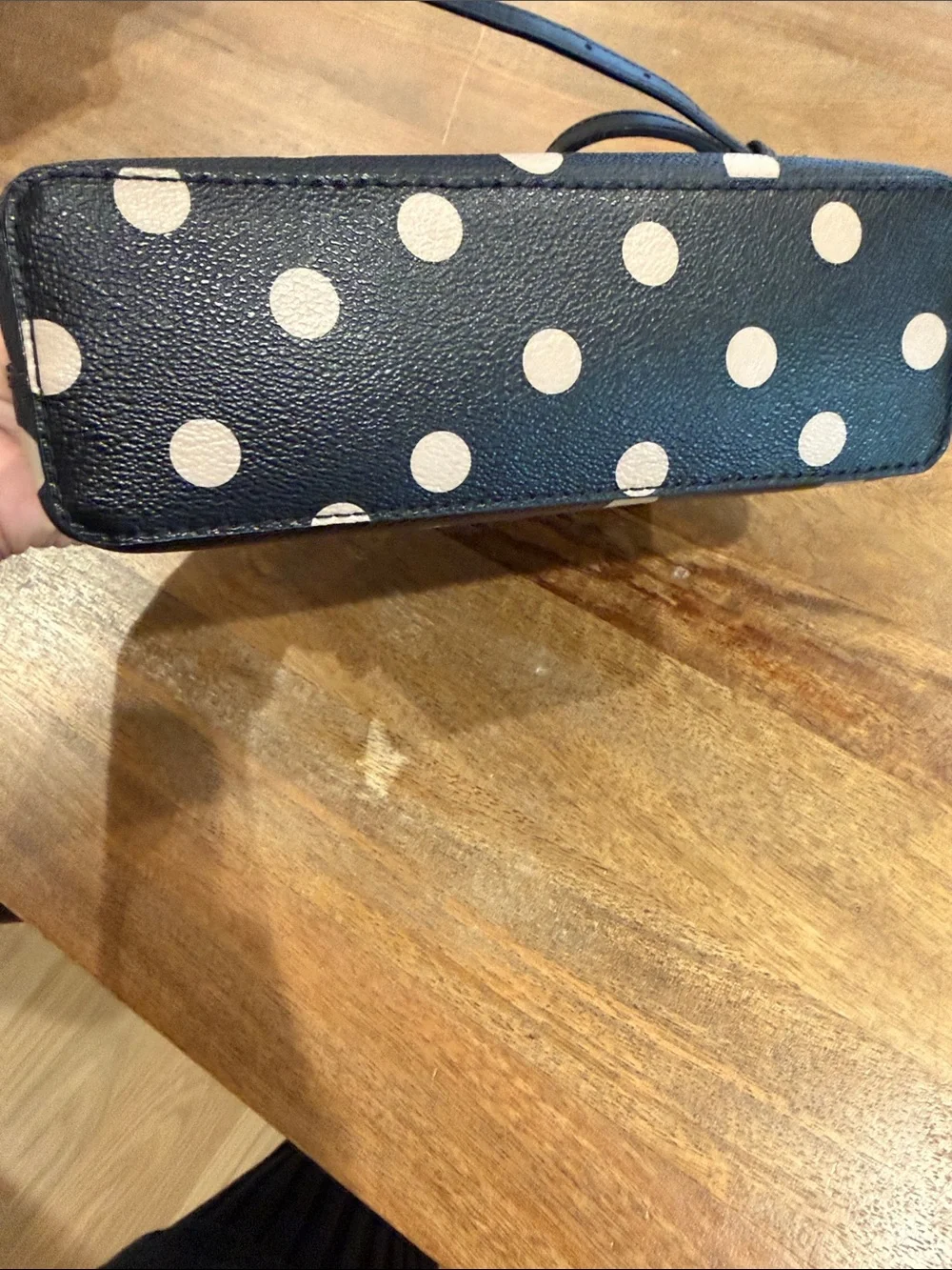 kate spade Black Tote with Light Pink Polka Dots